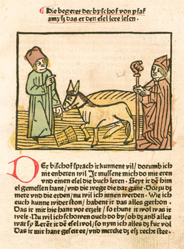 Seite aus dem Wiegendruck 'Der Pfaffe Amis', Strassburg 1478 Wiegendruck Pfaffe Amis